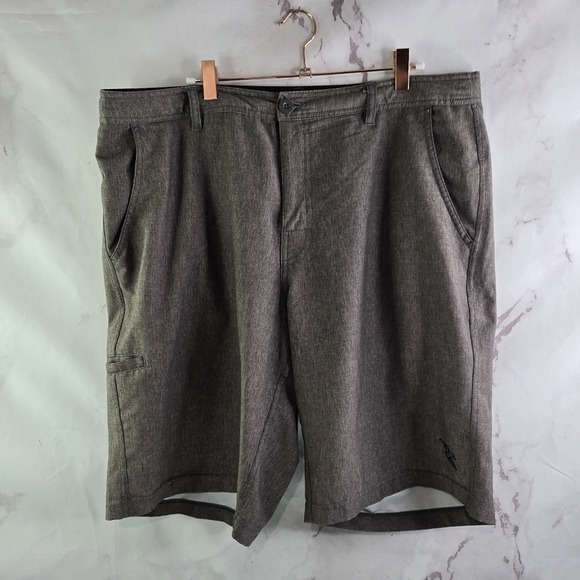 Da Hui Board Shorts Men 40 Brown Swim Trunks Hybrid 10 Inch Water Resistant - Picture 1 of 9